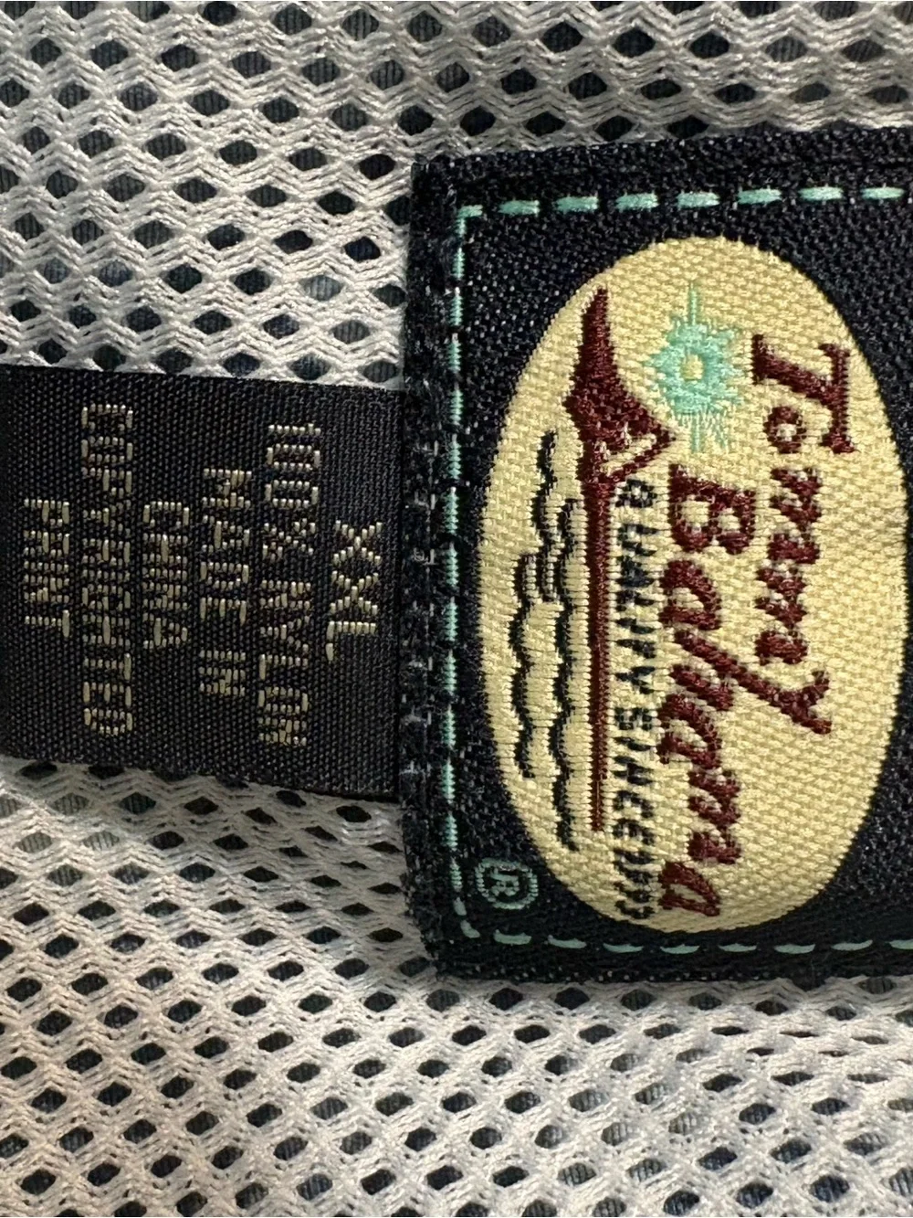 Tommy Bahama White Mesh Lined Swim Shorts with Teal Stitching